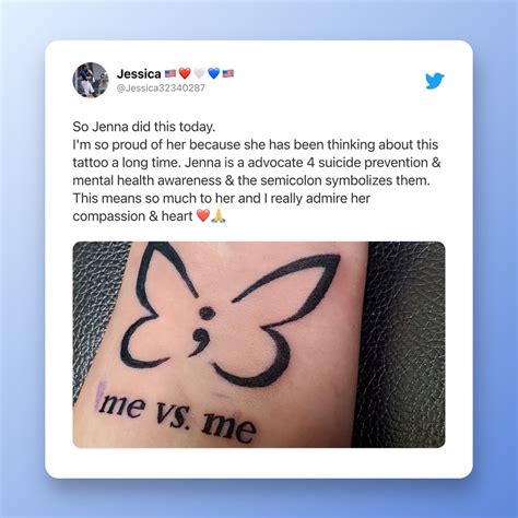 semicolon tattoo meaning mental health